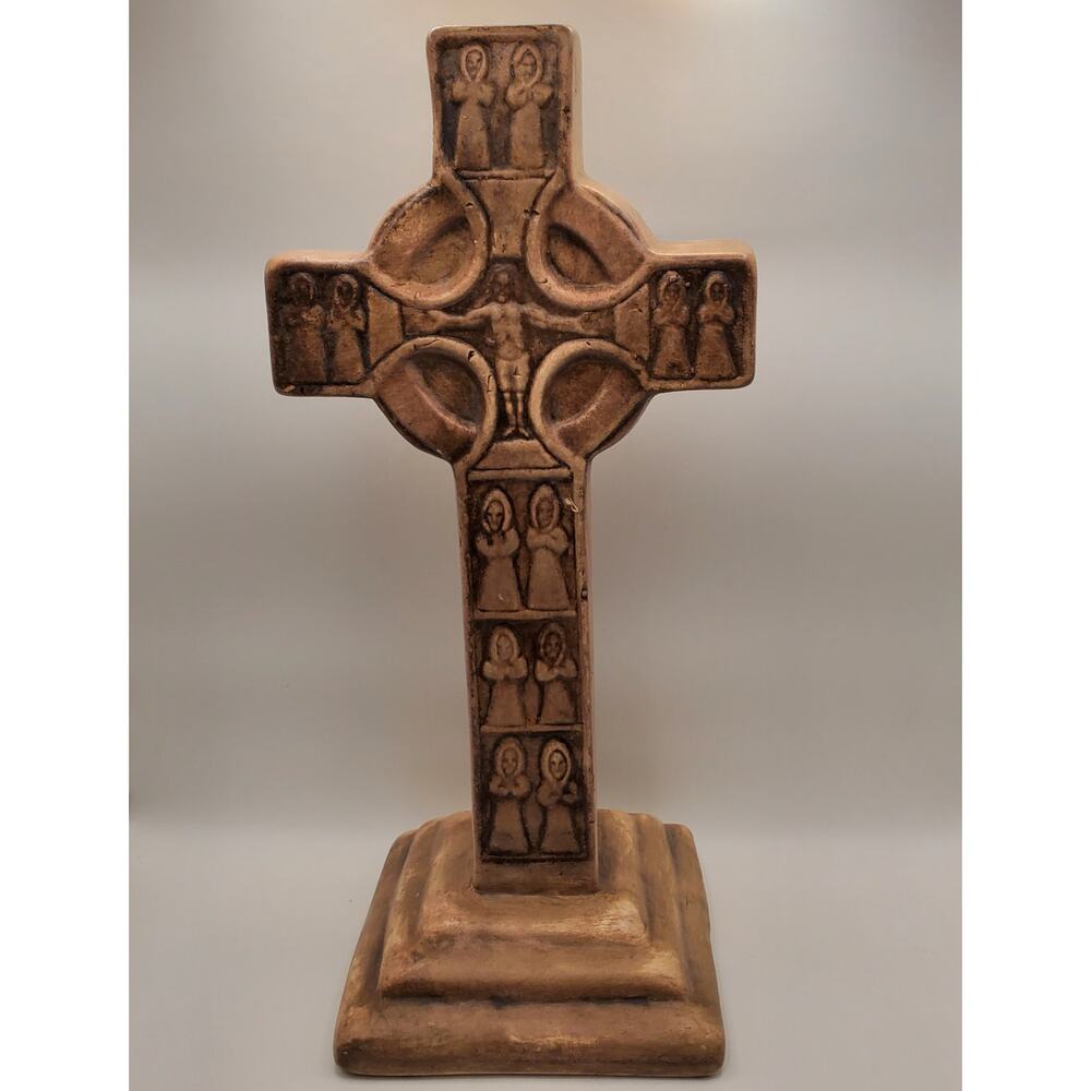 13" Ceramic Muiredach’s High Cross Replica – Monasterboice Irish Celtic Catholic